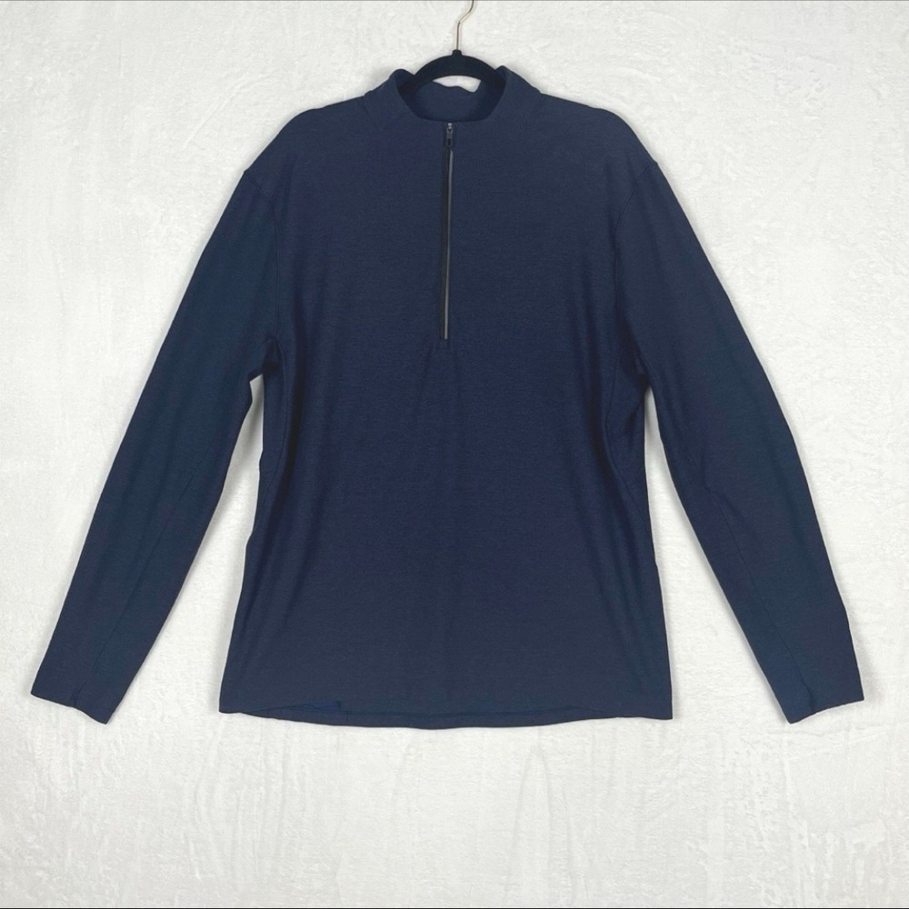 Lululemon Surge Warm 1/2‎ Zip Men XL Blue Heathered Pullover M3AORS